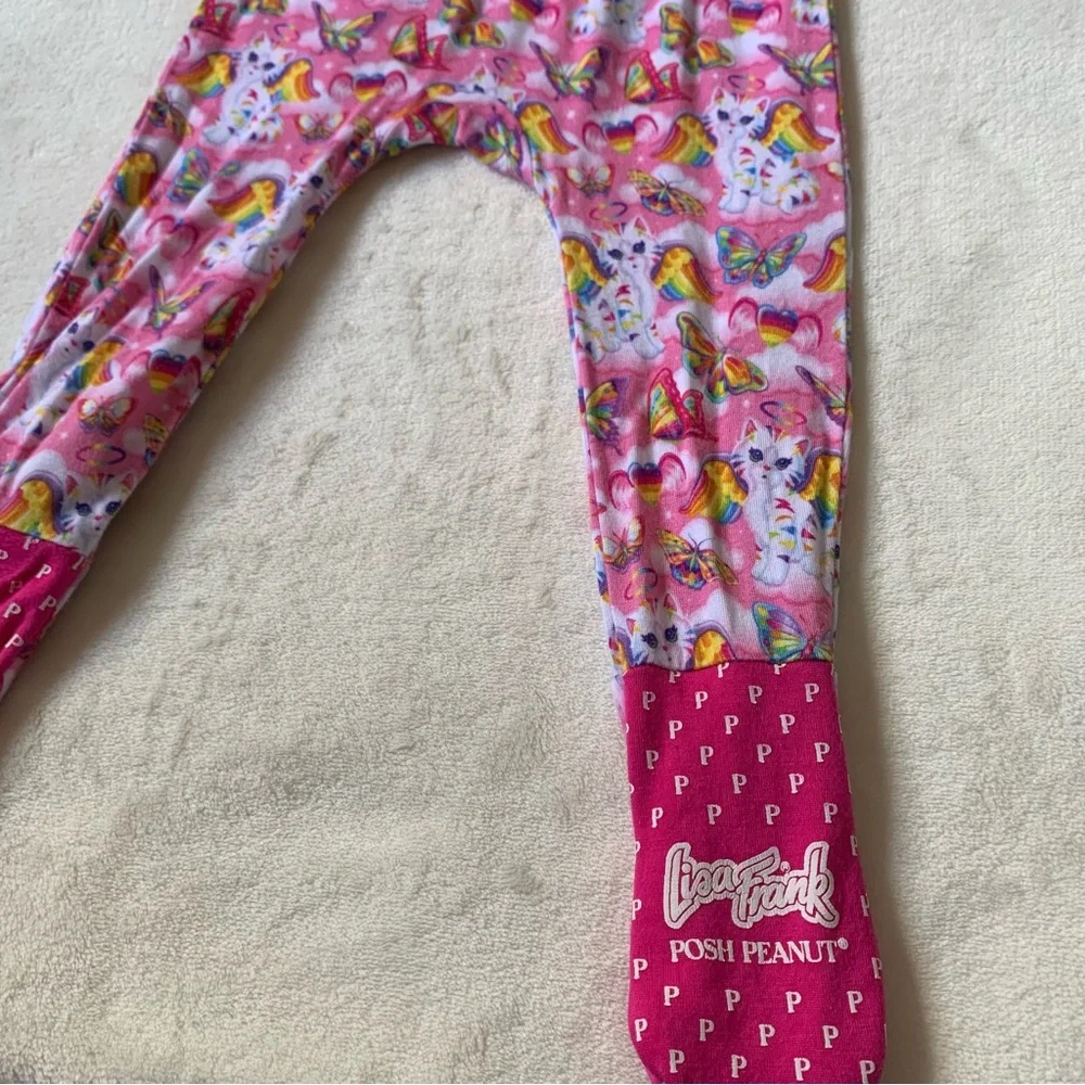 Posh Peanut Pink Lisa Frank Rainbow Zip Sleeper Size 9/12 Months - Picture 4 of 9